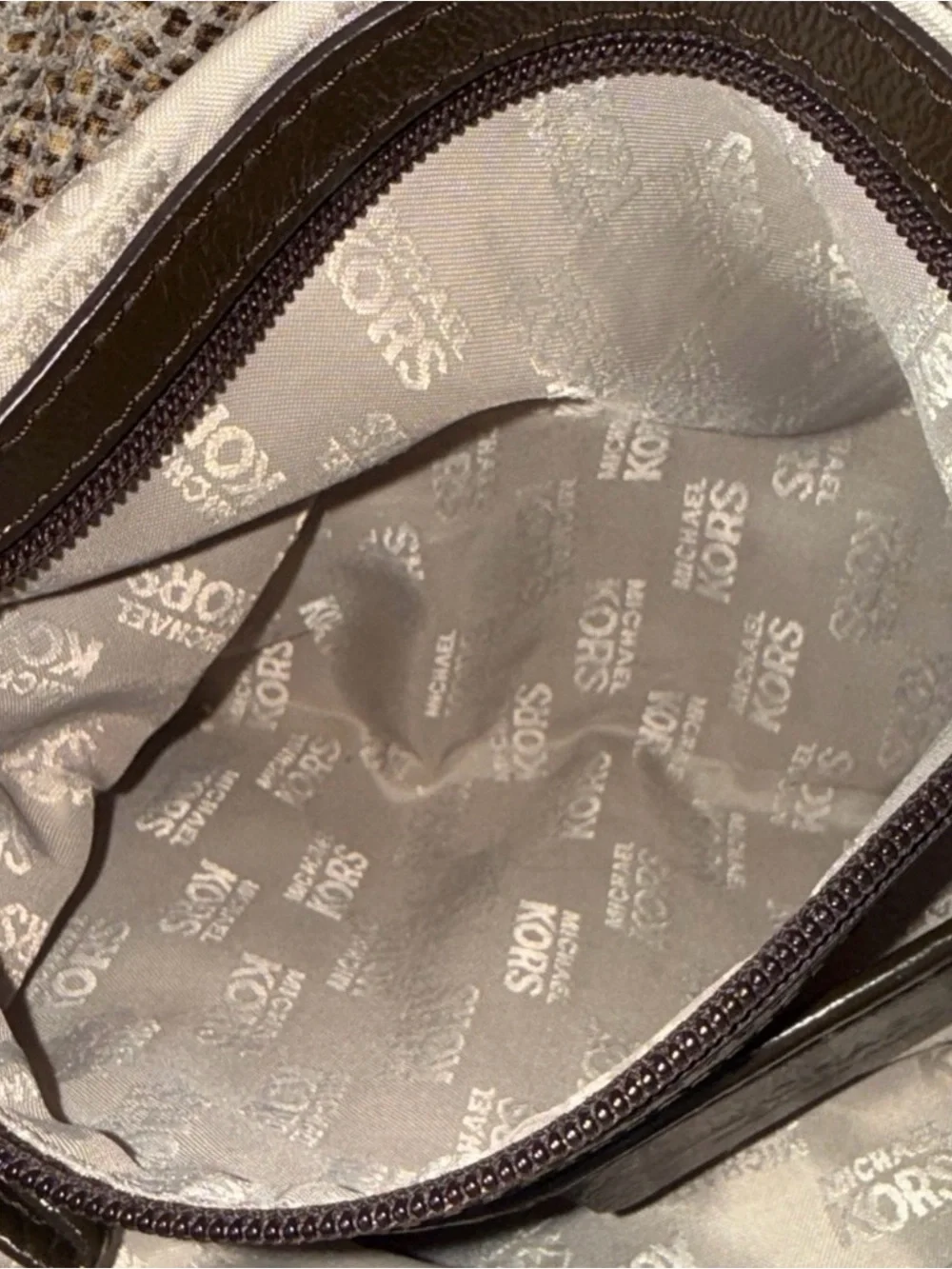 Michael Kors Vintage Python Embossed Leather Hobo Shoulder Bag Fall 26 #010